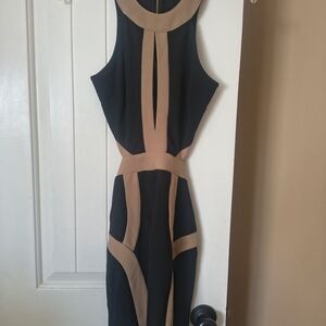 Privy Black and Tan Backless Dress